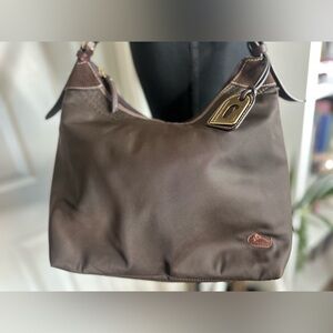 Unique Nylon Dooney & Bourke Brown Shoulder Bag Pink Interior EUC